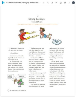 A page of a book with text and cartoon characters

Description automatically generated